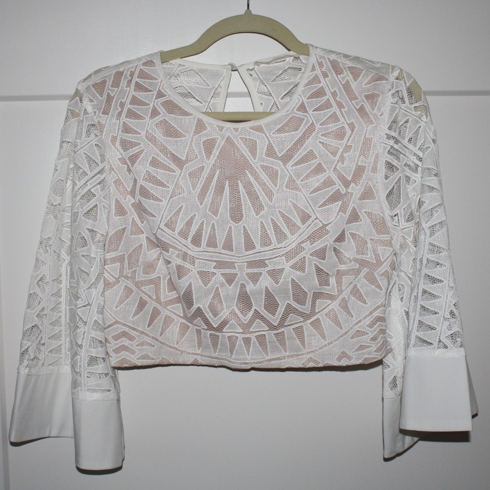 American Threads Cropped Bell sleeve Top